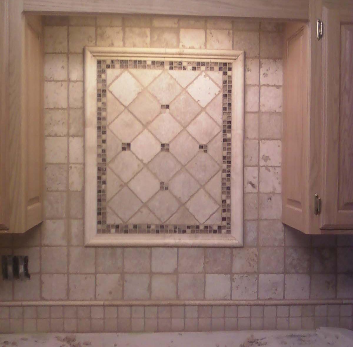 Tiled kitchen backsplash